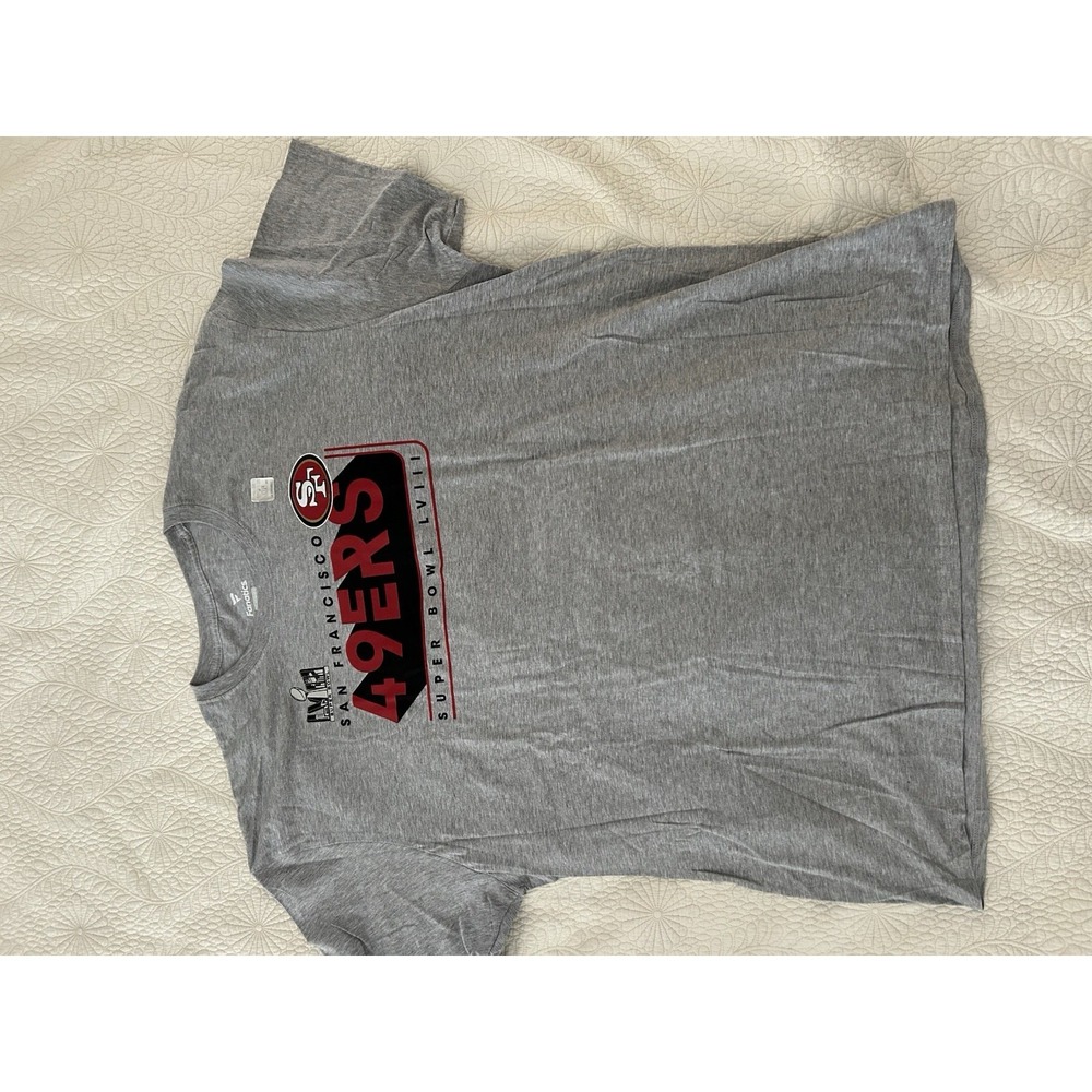 Fanatics San Francisco 49ers Super Bowl LVIII T-Shirt Mens Size XL Gray Roster